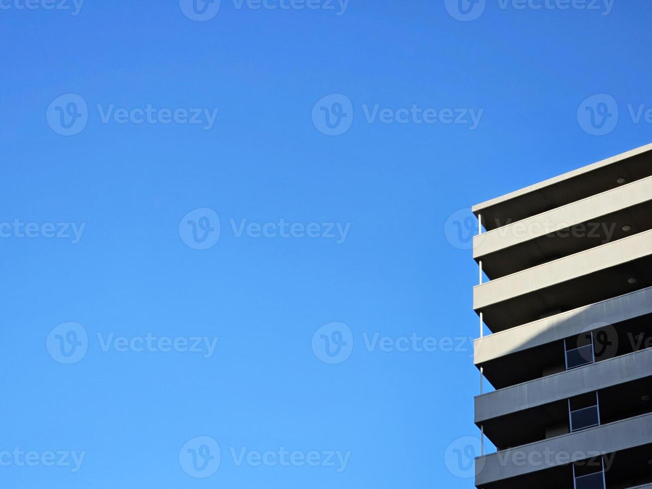 Minimal Building with Blue Sky Background. photo
