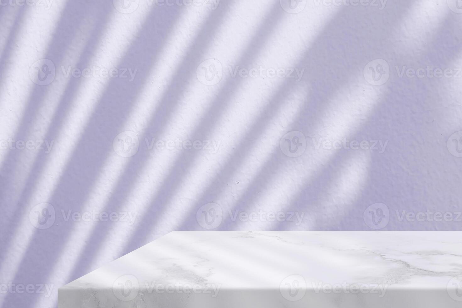 Minimal White Marble Table Corner with Palm Leaves Shadow on Light Blue Concrete Wall Background, Suitable for Product Presentation Backdrop, Display, and Mock up. photo