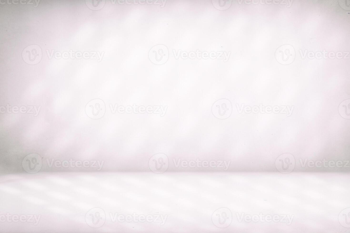 Abstract White Concrete Room Background with Beautiful Light Leak, for Product Presentation Backdrop and Mockup. photo