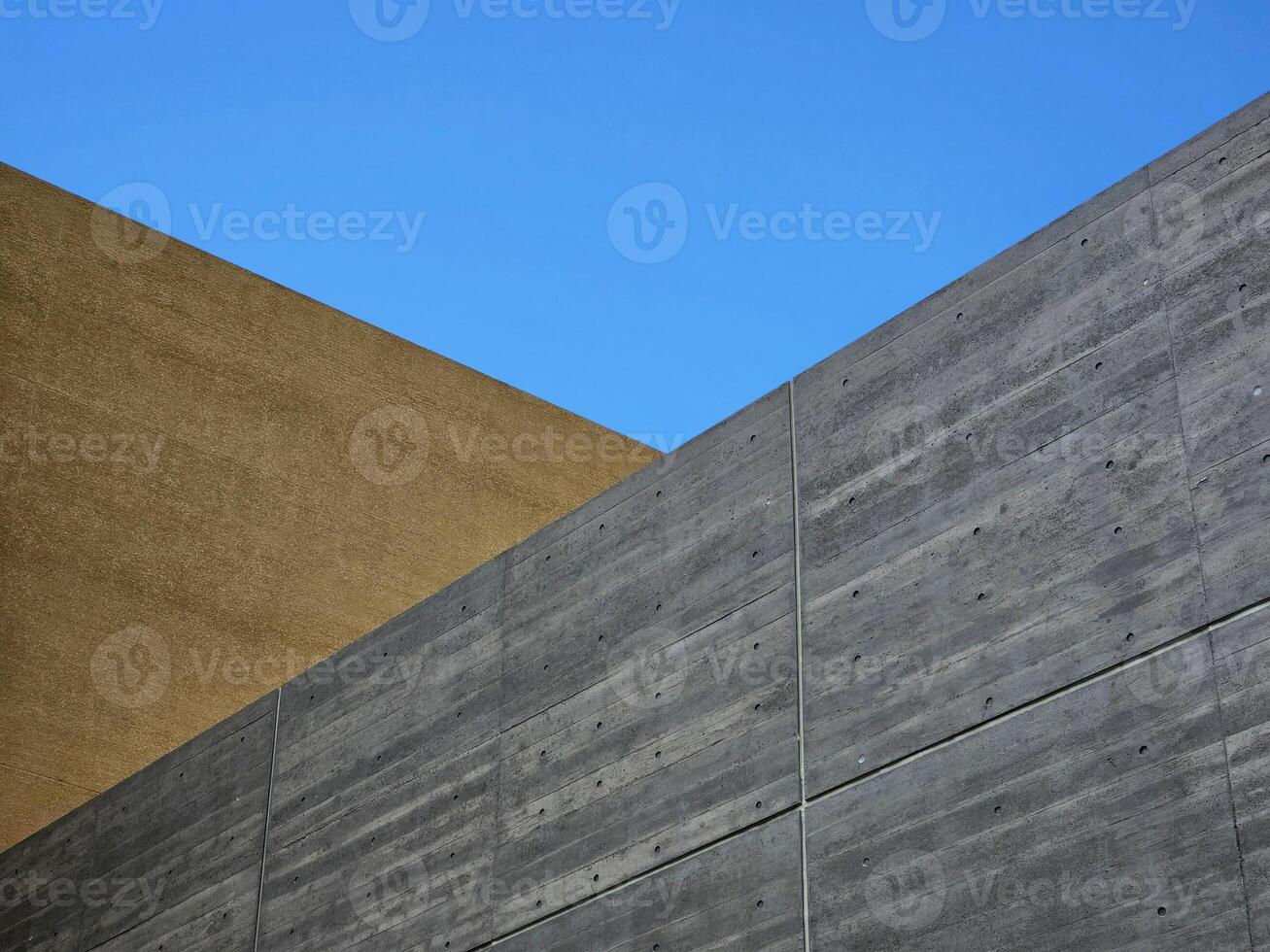 Minimal Building with Blue Sky Background. photo