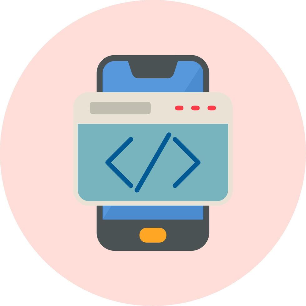 Smartphone Coding Vecto Icon vector