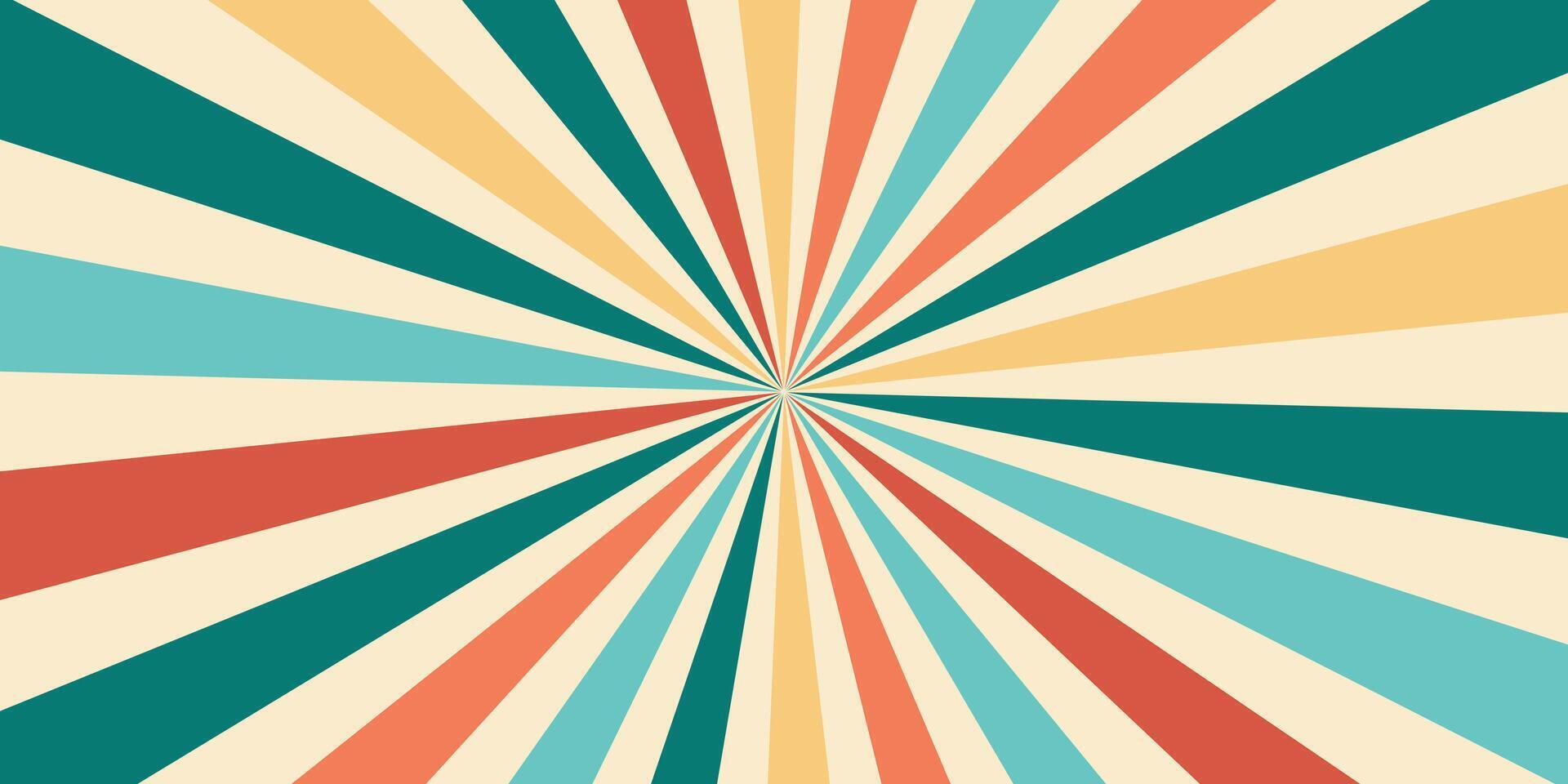 Retro sunburst colorful vector background design