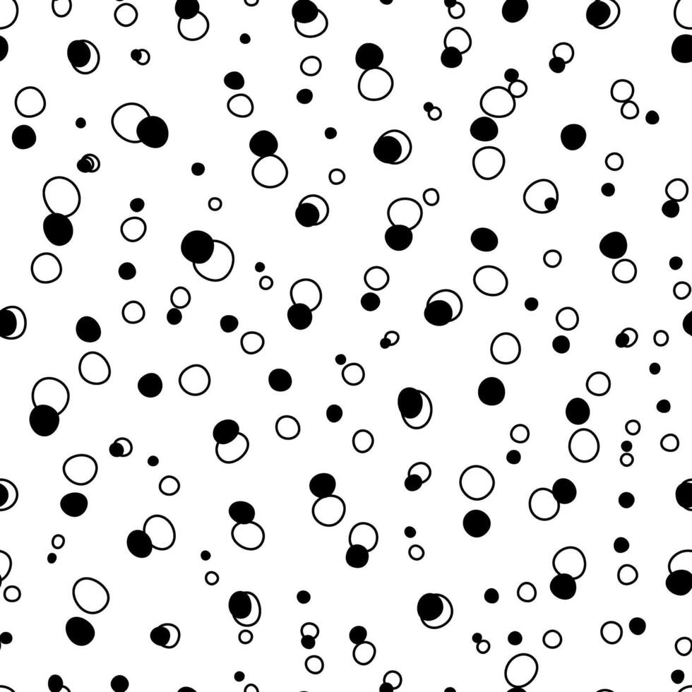 Cute black and white polka dot pattern transparent isolated seamless repeating background, wallpaper or textile design vector