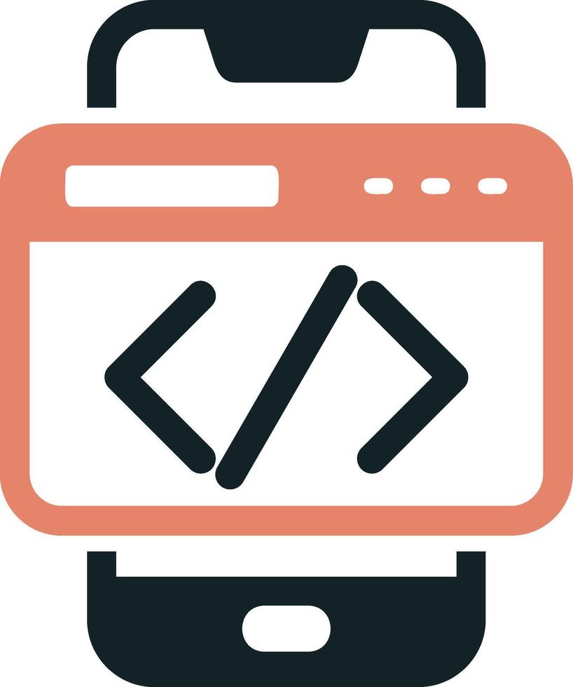 Smartphone Coding Vecto Icon vector