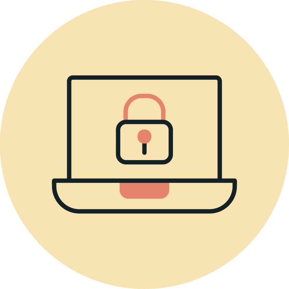 Laptop Lock Vecto Icon vector