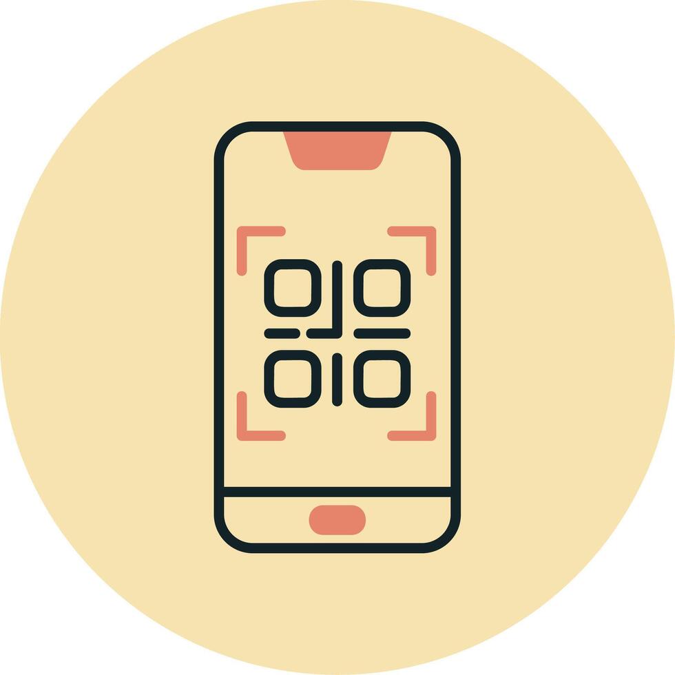 Smartphone QR Code Vecto Icon vector