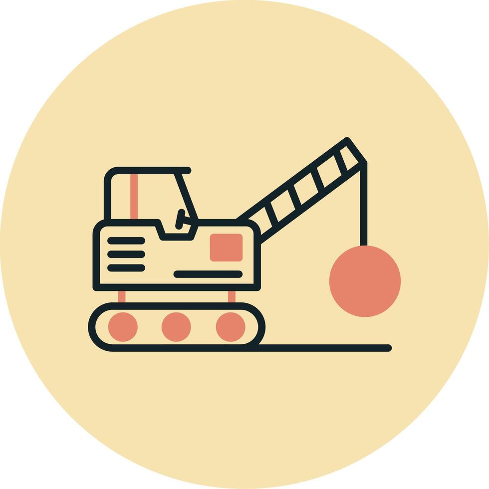 Demolition Truck Vecto Icon vector