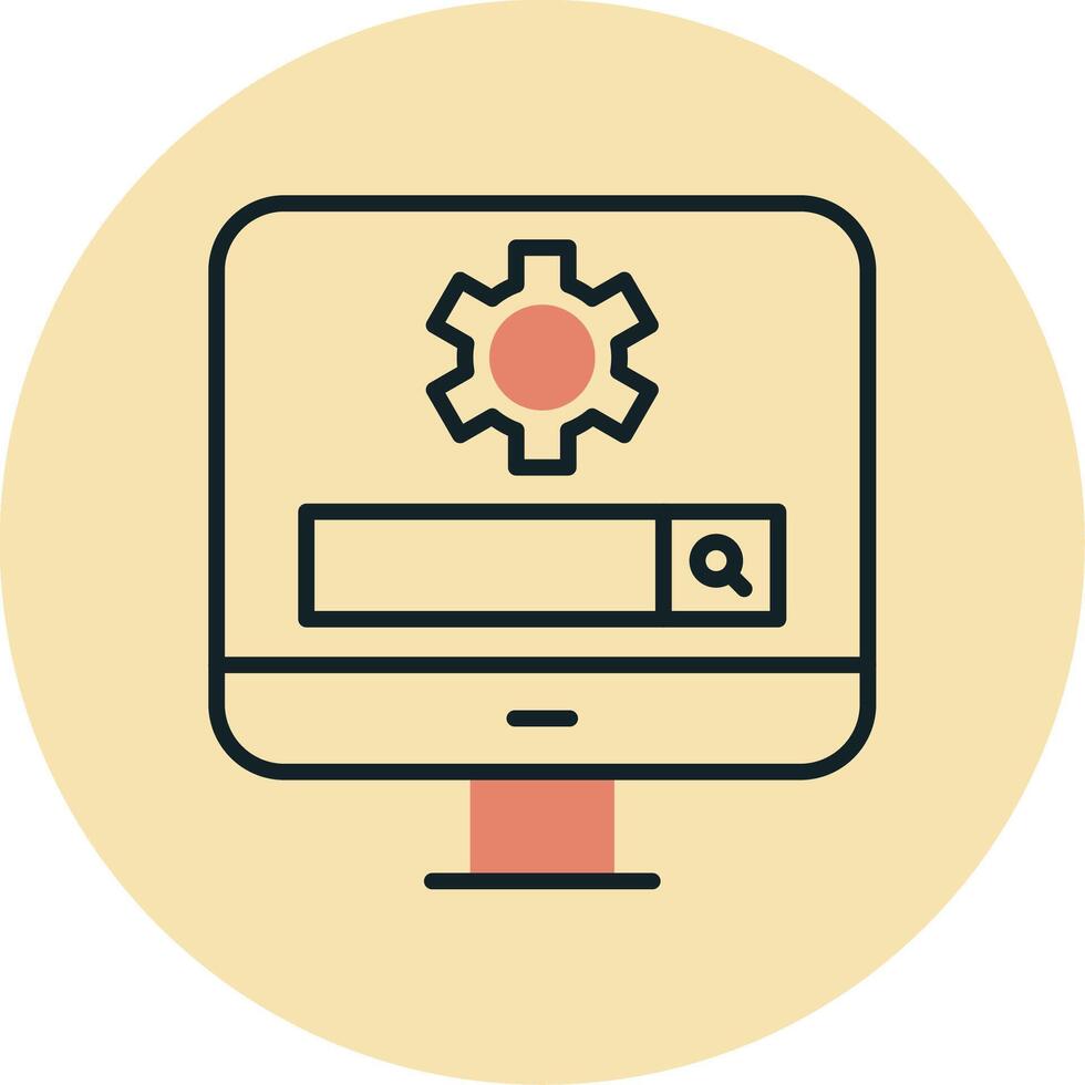 Computer Search Engine Vecto Icon vector