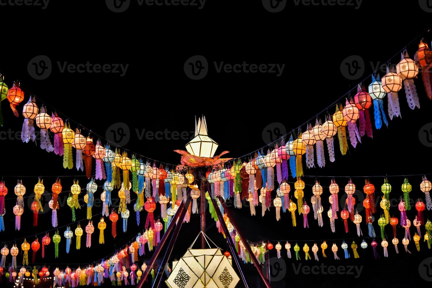 Lanterns for both Thai and Chinese happiness festivals photo