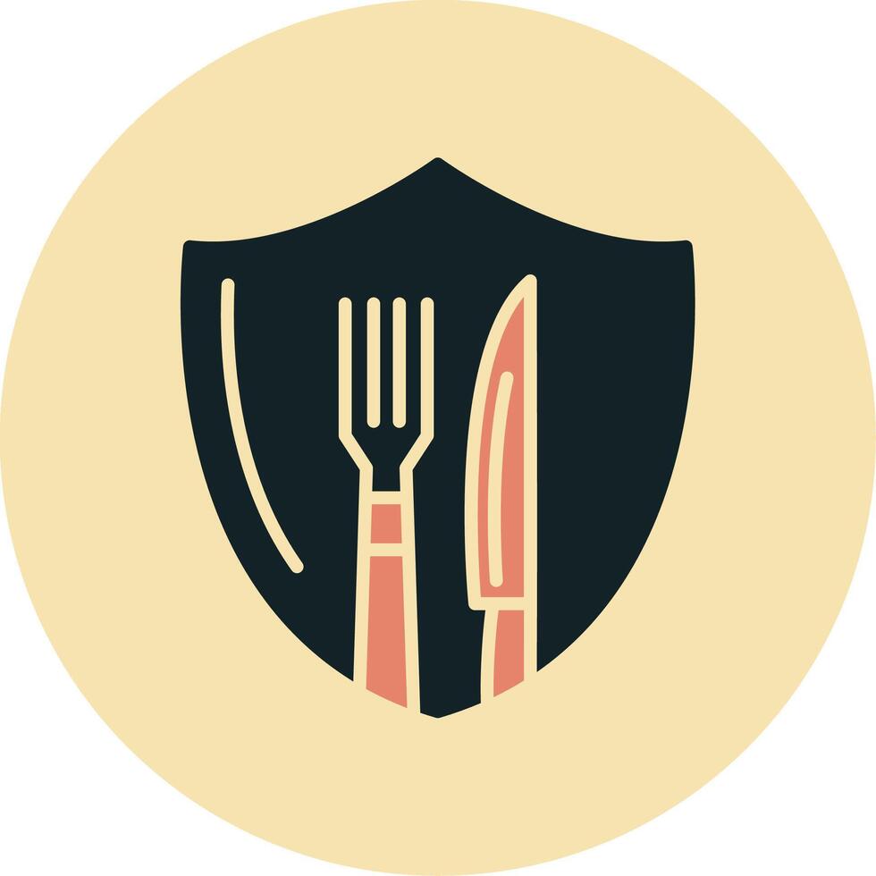 Cutlery Shield Vecto Icon vector