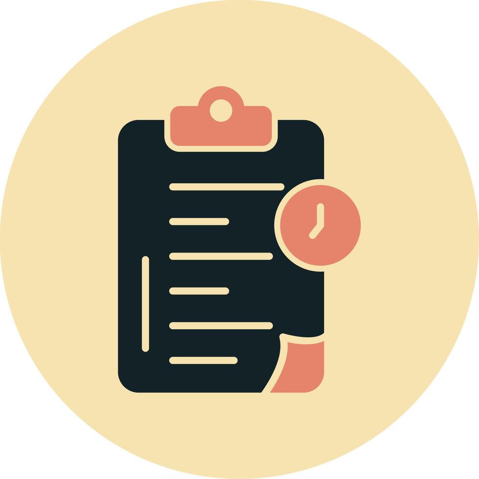 Time Clipboard Vecto Icon vector