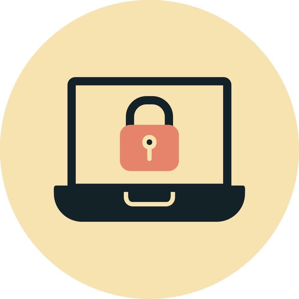 Laptop Lock Vecto Icon vector