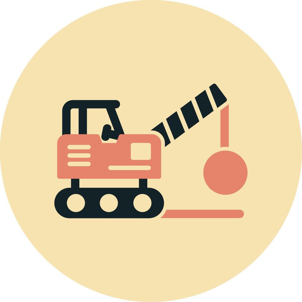 Demolition Truck Vecto Icon vector