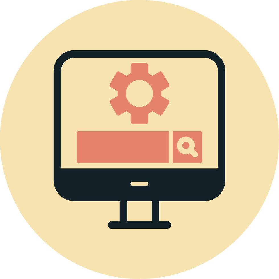 Computer Search Engine Vecto Icon vector