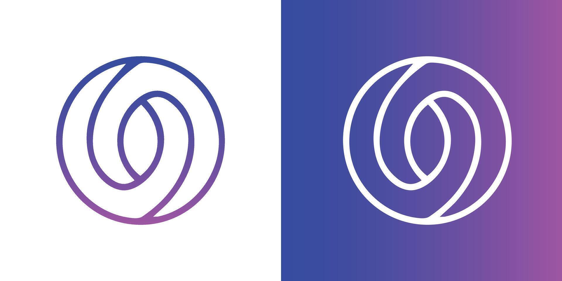 vector o purple logo business brand identity design vector illustration