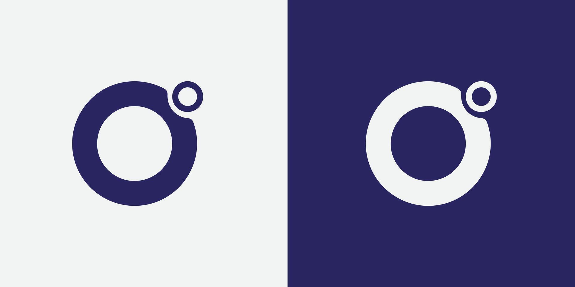 Letter Initial O Blue Gradient Logo Design Template vector