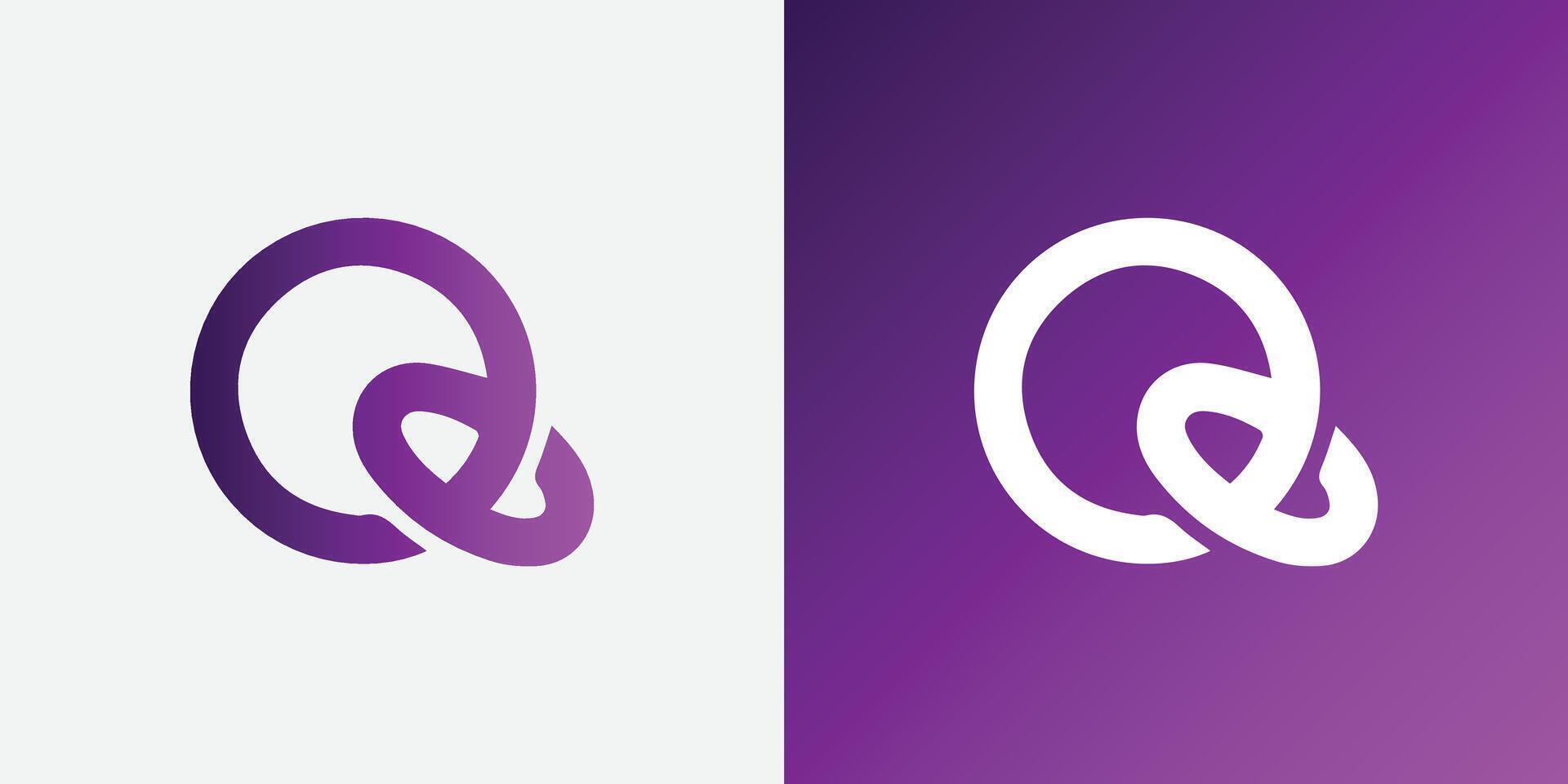 Q letter logo icon with rings made up the letter q vector graphic