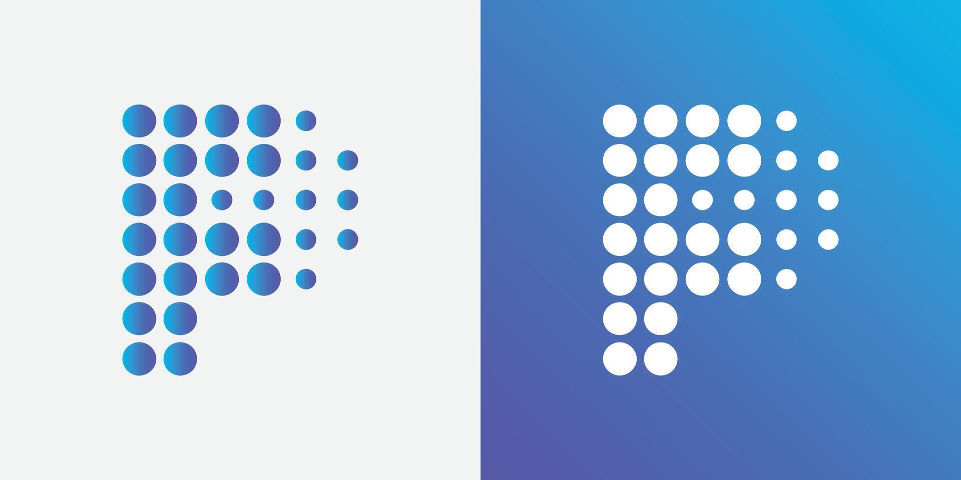 P Letter Design Vector with Dots