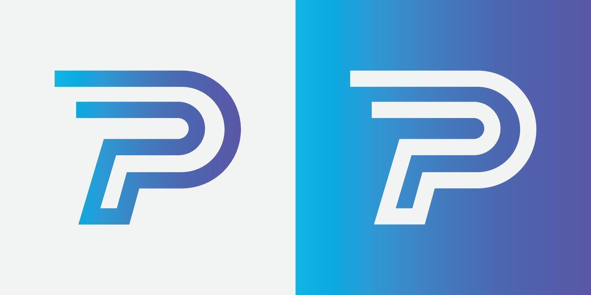 letter P Logo with modern gradient color vector