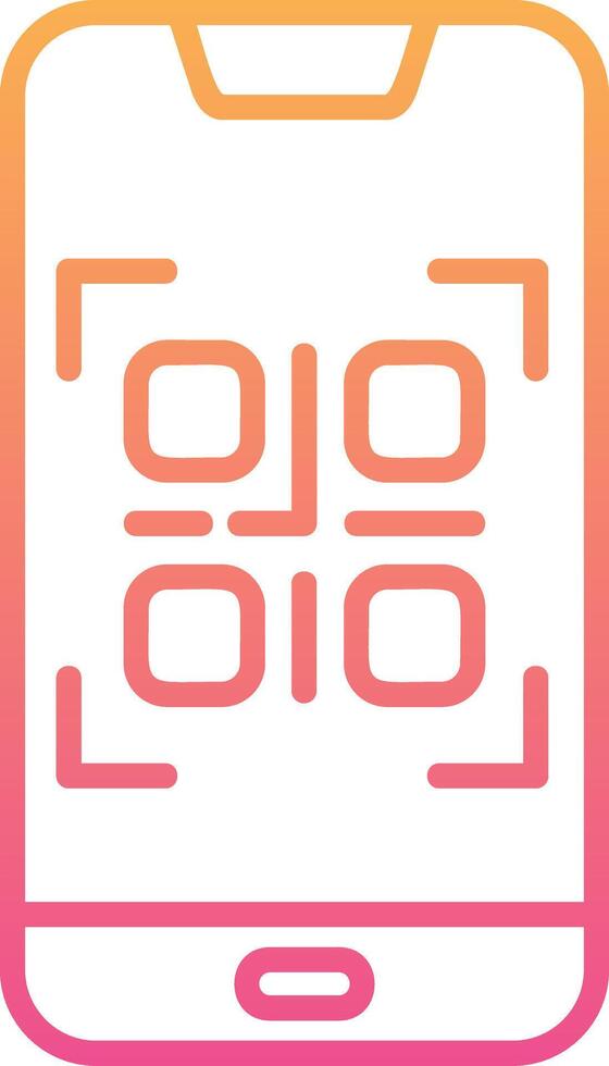 Smartphone QR Code Vecto Icon vector