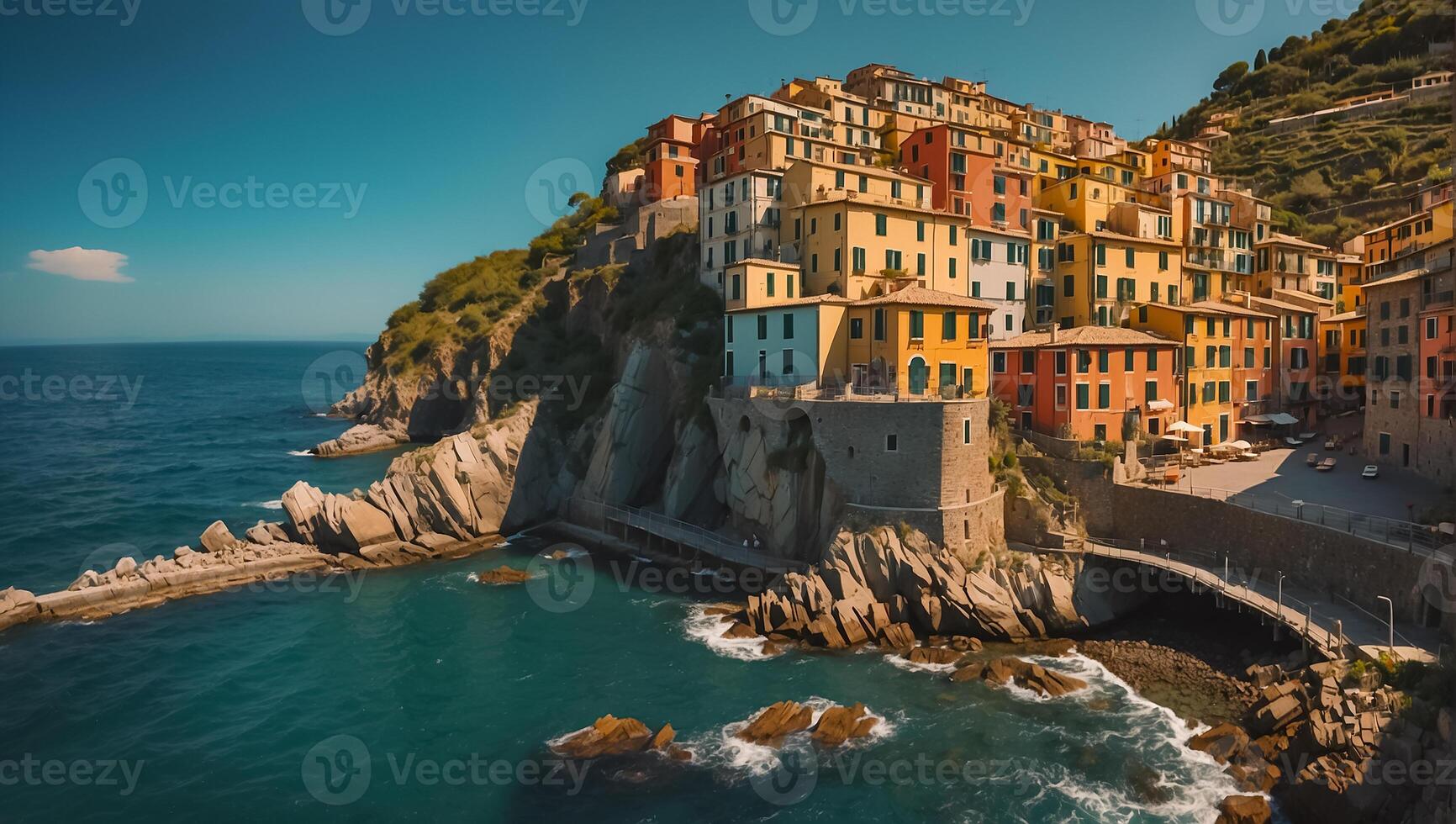 AI generated magnificent Cinque Terre Italy photo