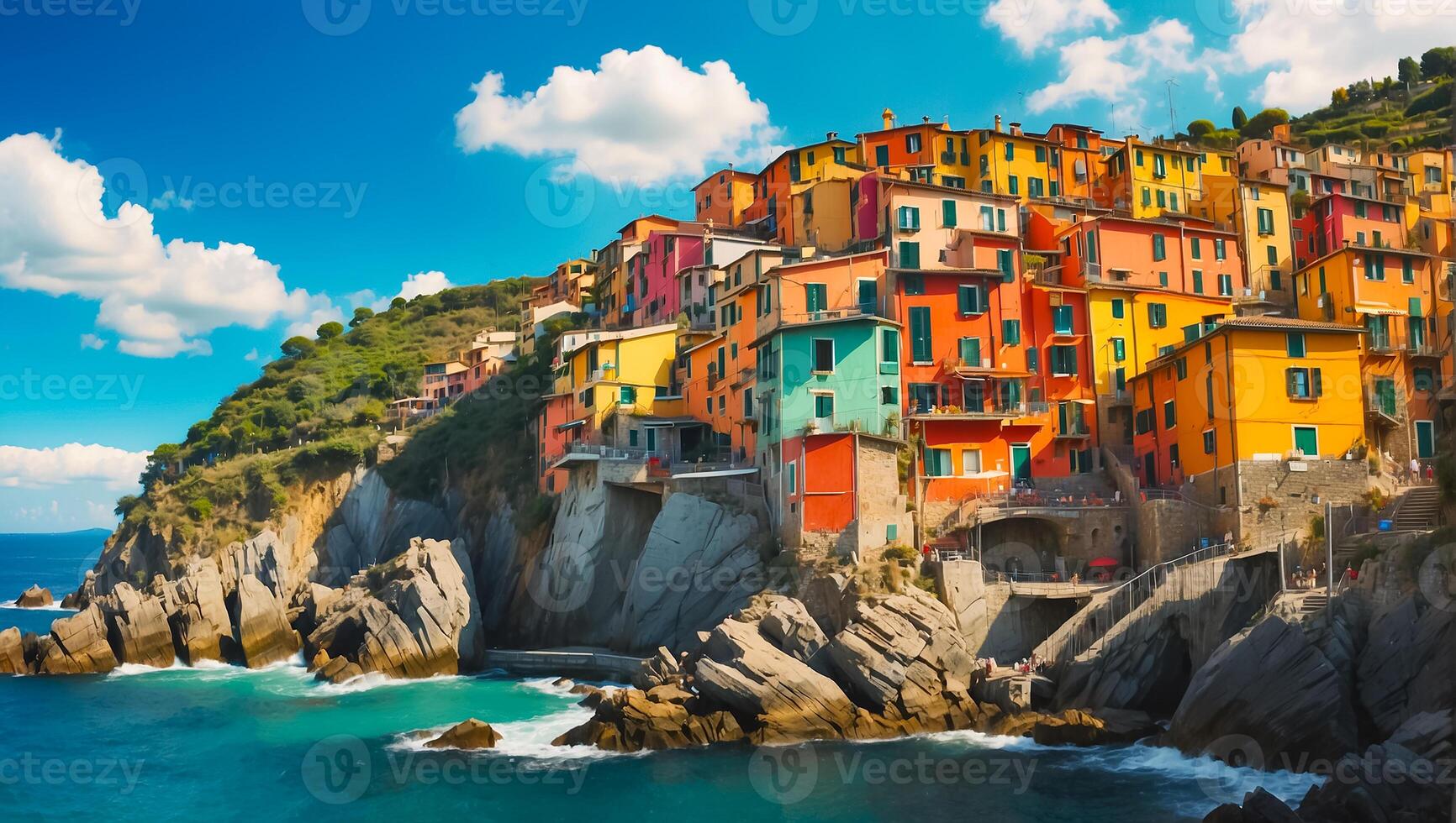 AI generated magnificent Cinque Terre Italy photo