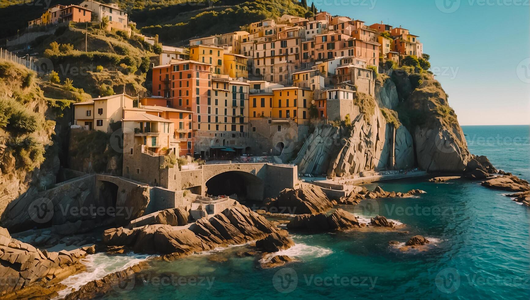 AI generated magnificent Cinque Terre Italy photo