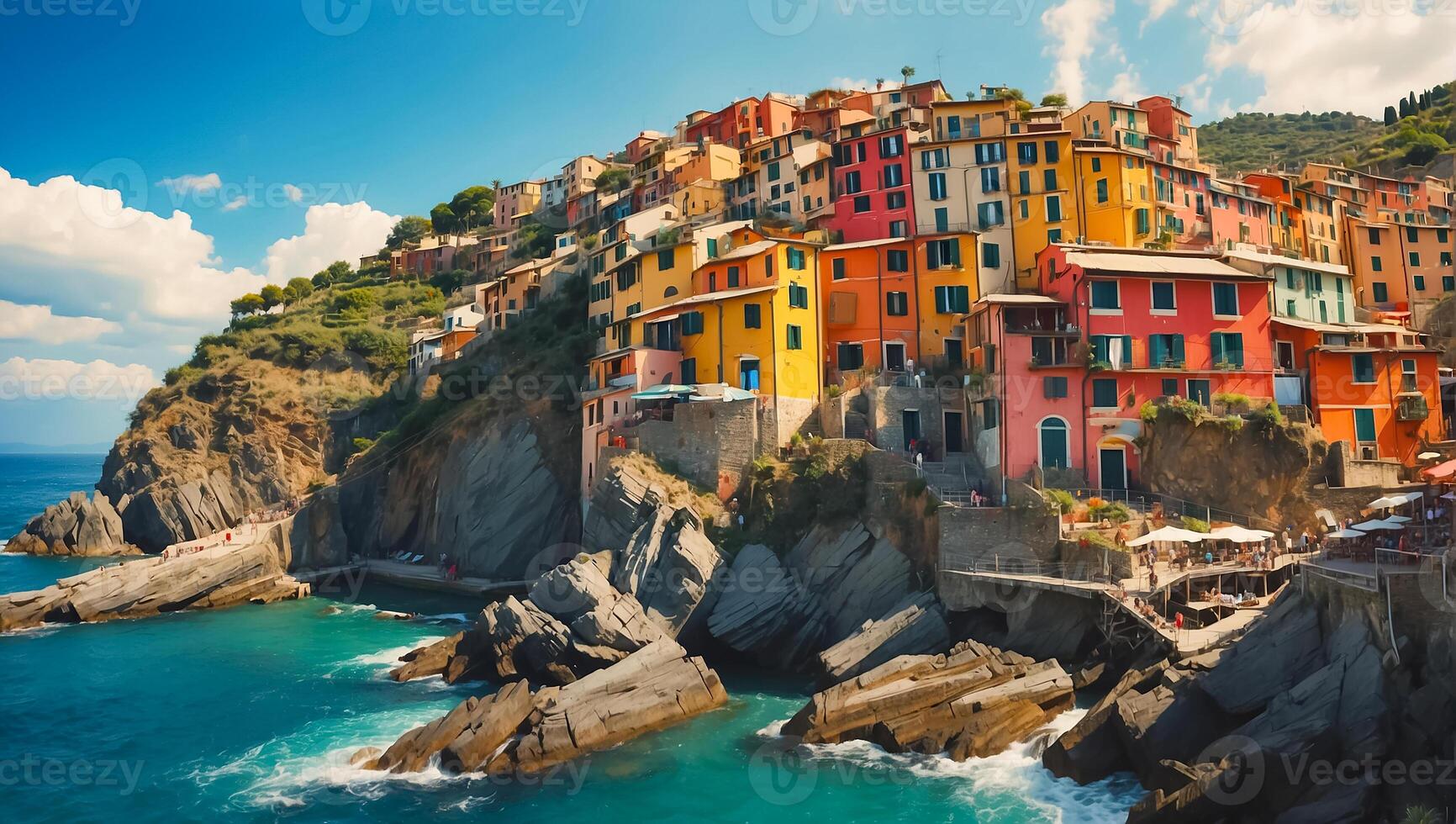 AI generated magnificent Cinque Terre Italy photo