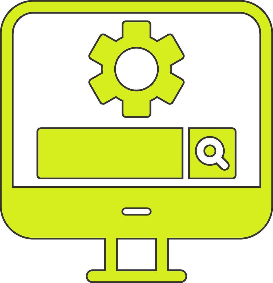 Computer Search Engine Vecto Icon vector