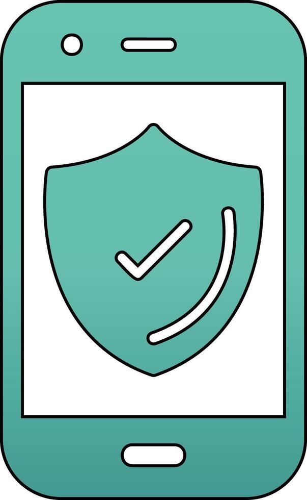 Phone Shield Vecto Icon vector