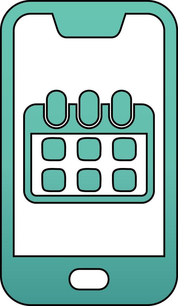 Smartphone Calendar Vecto Icon vector