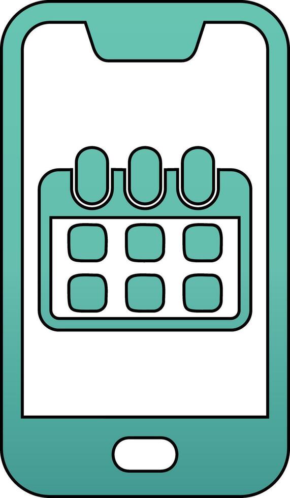 Smartphone Calendar Vecto Icon vector