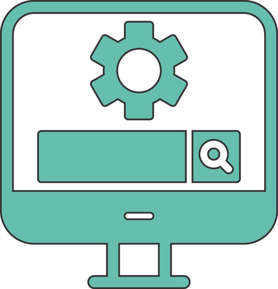 Computer Search Engine Vecto Icon vector