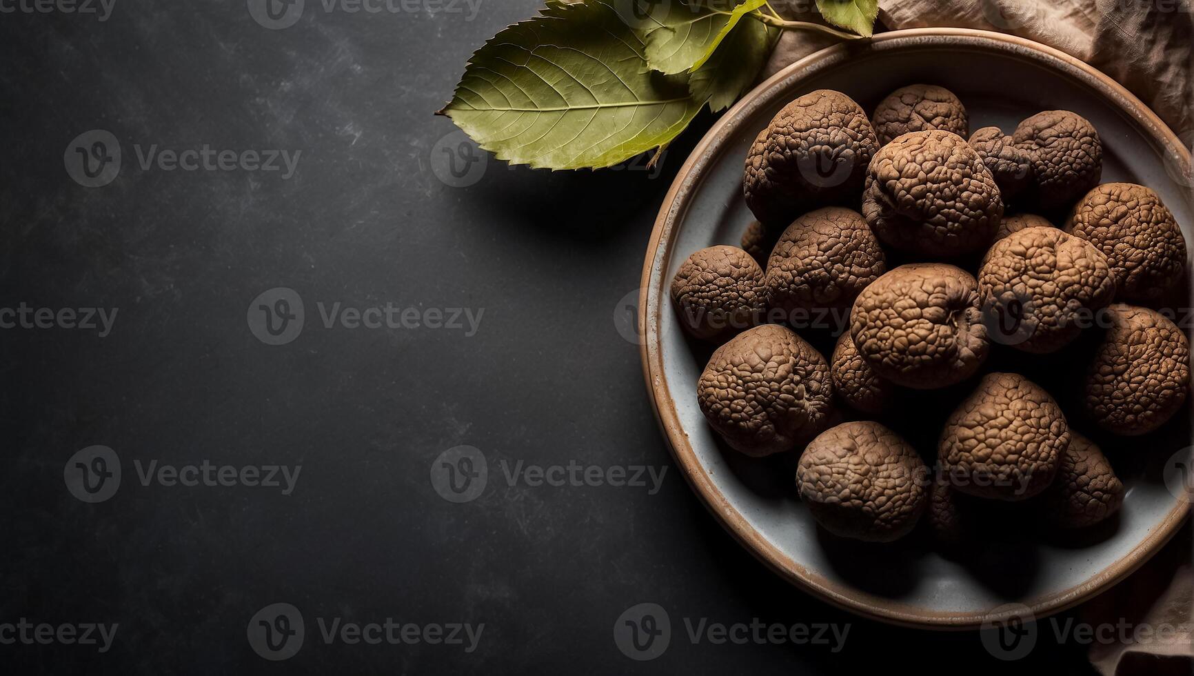 AI generated Truffles on a plate photo