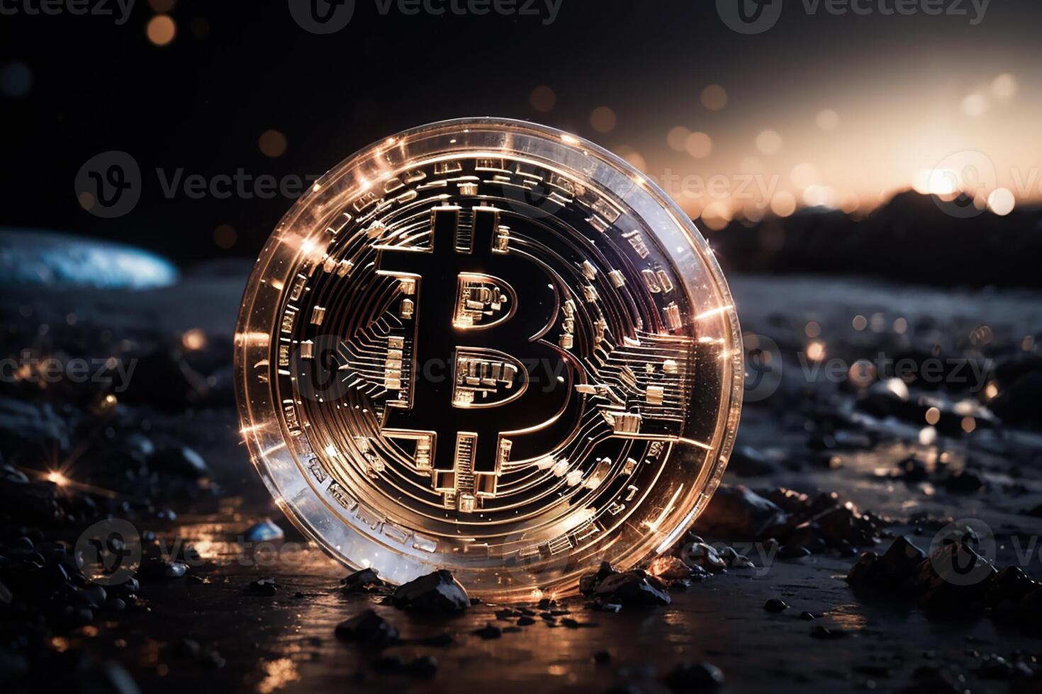 AI generated Beautiful creative bitcoin photo