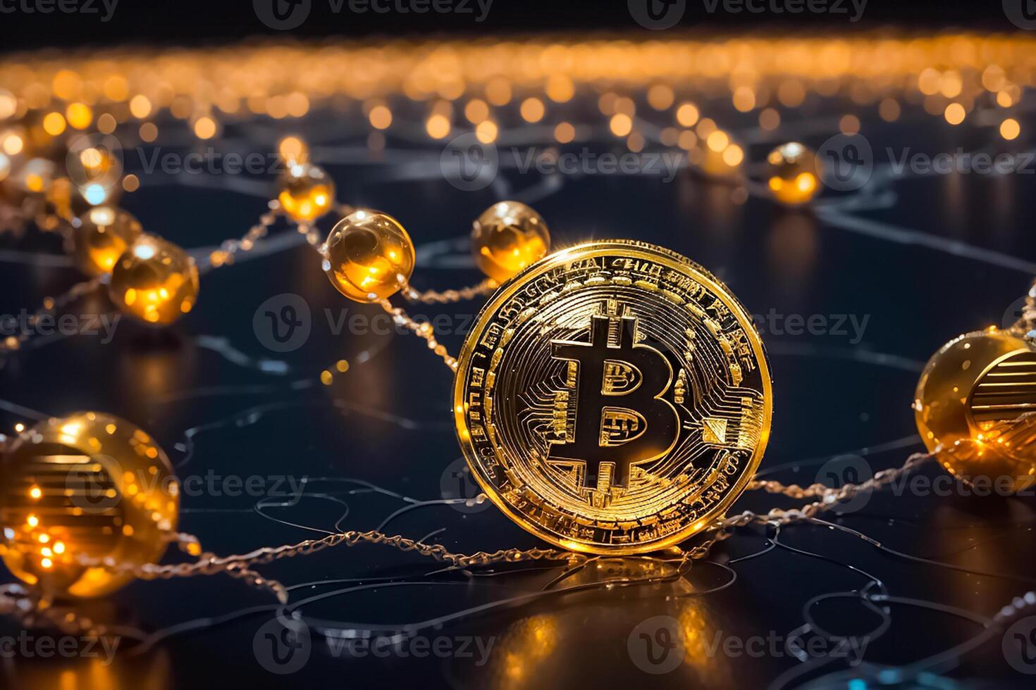 AI generated Beautiful creative bitcoin photo