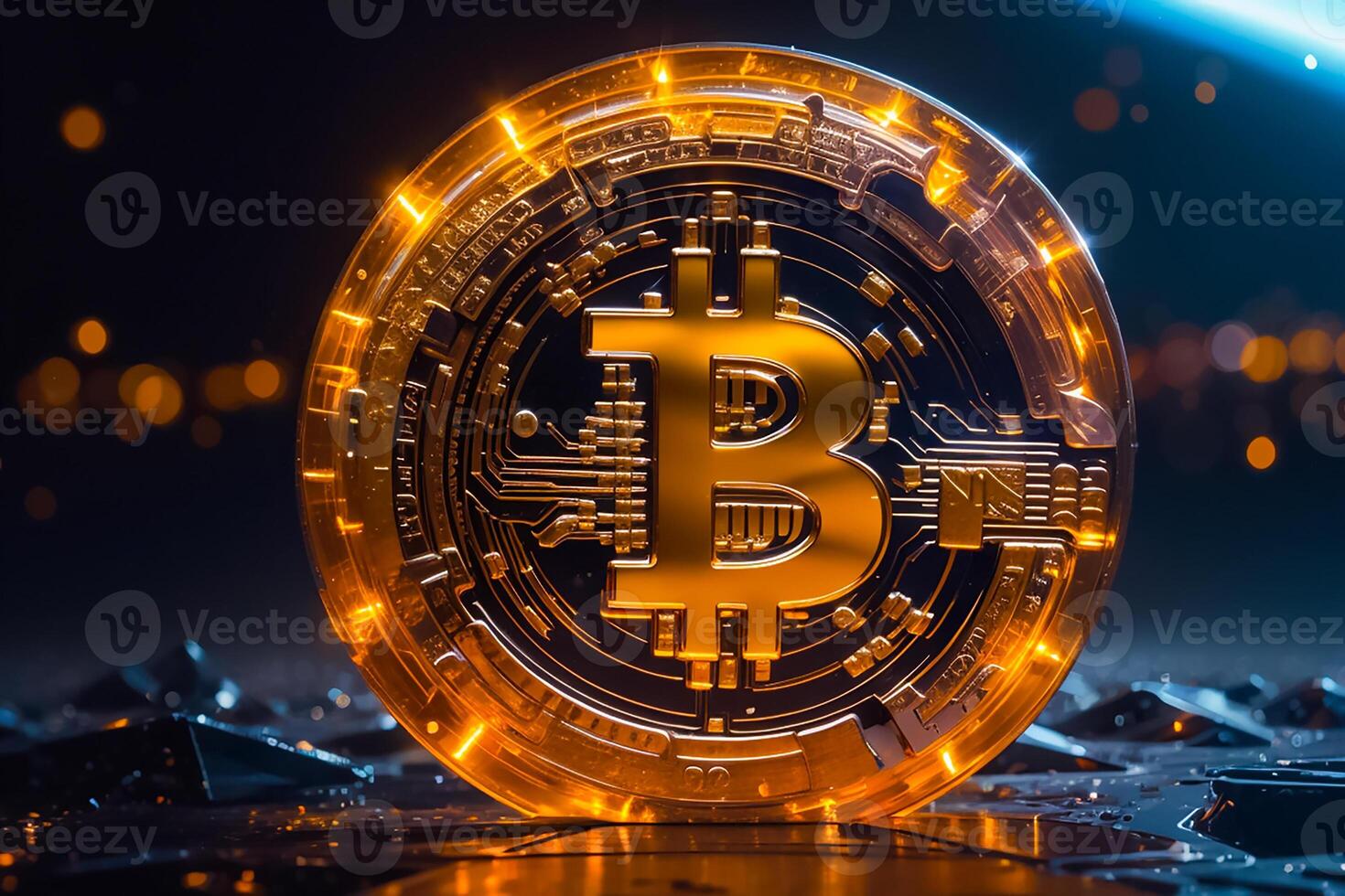 AI generated Beautiful creative bitcoin photo