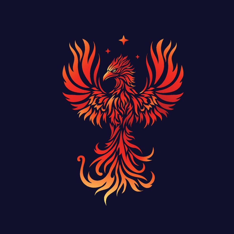 Phoenix Fire bird illustration vector