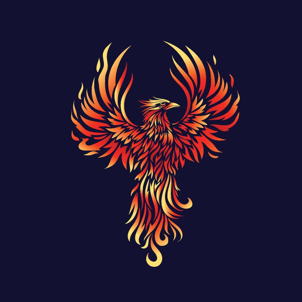 Phoenix Fire bird illustration vector