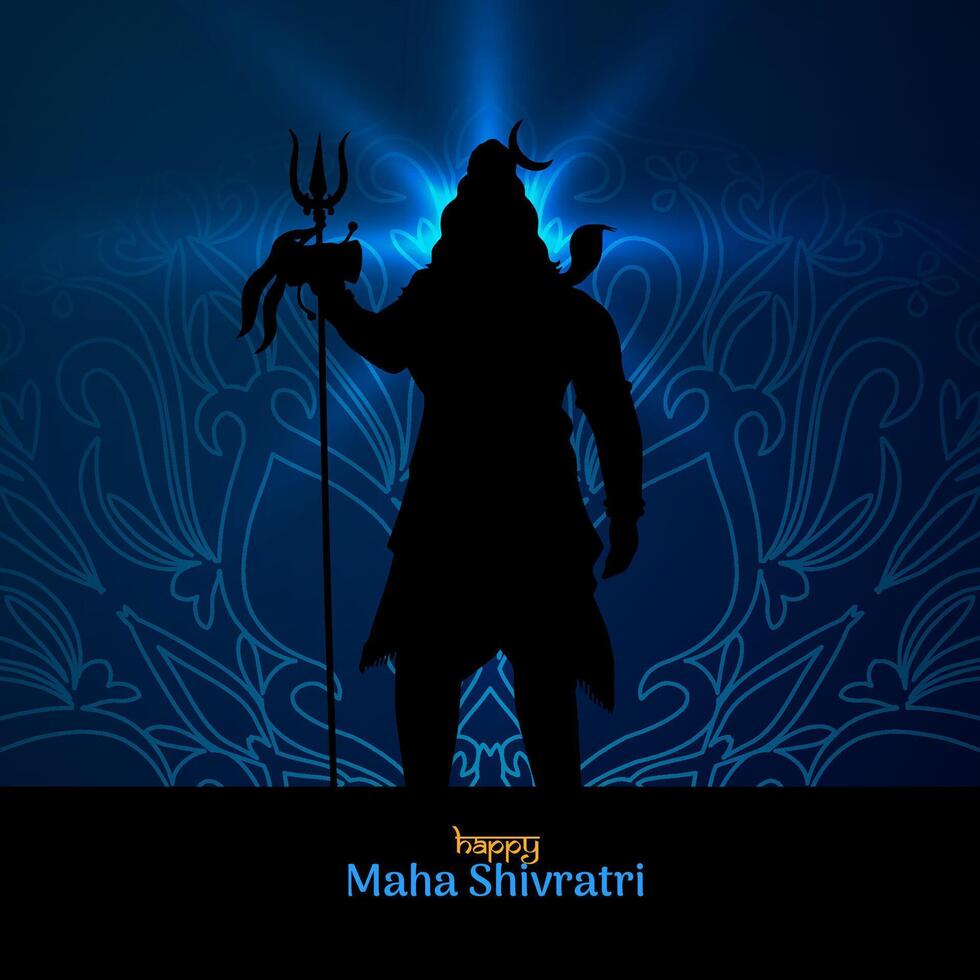 Beautiful Happy Maha Shivratri Indian hindu festival celebration greeting background vector