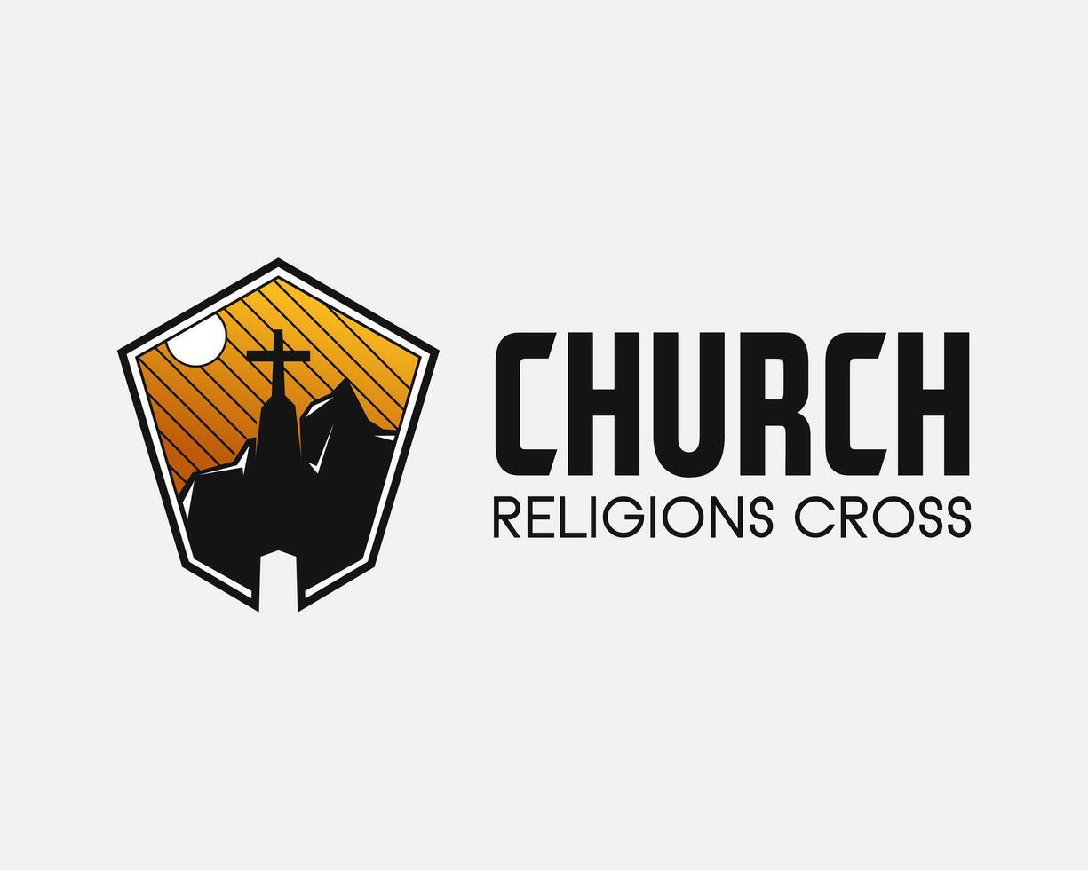 Iglesia cruzar logo. sencillo religión vector diseño. aislado con suave antecedentes.