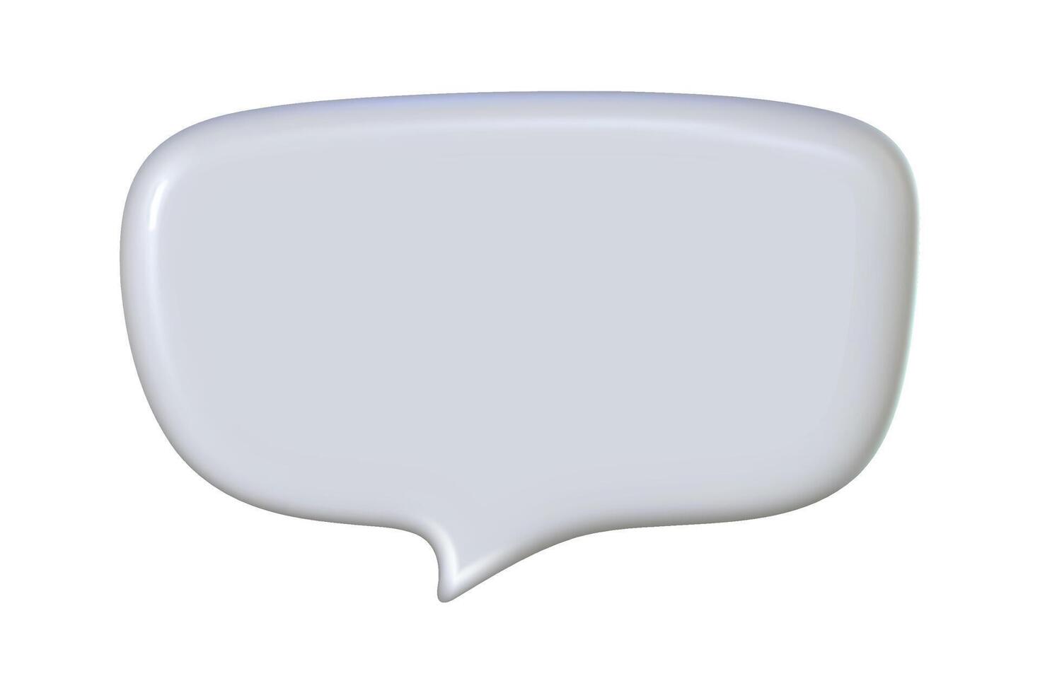 3d speech balloon for text. Cloud for message talk. Speak dialog box. 3d vector render.