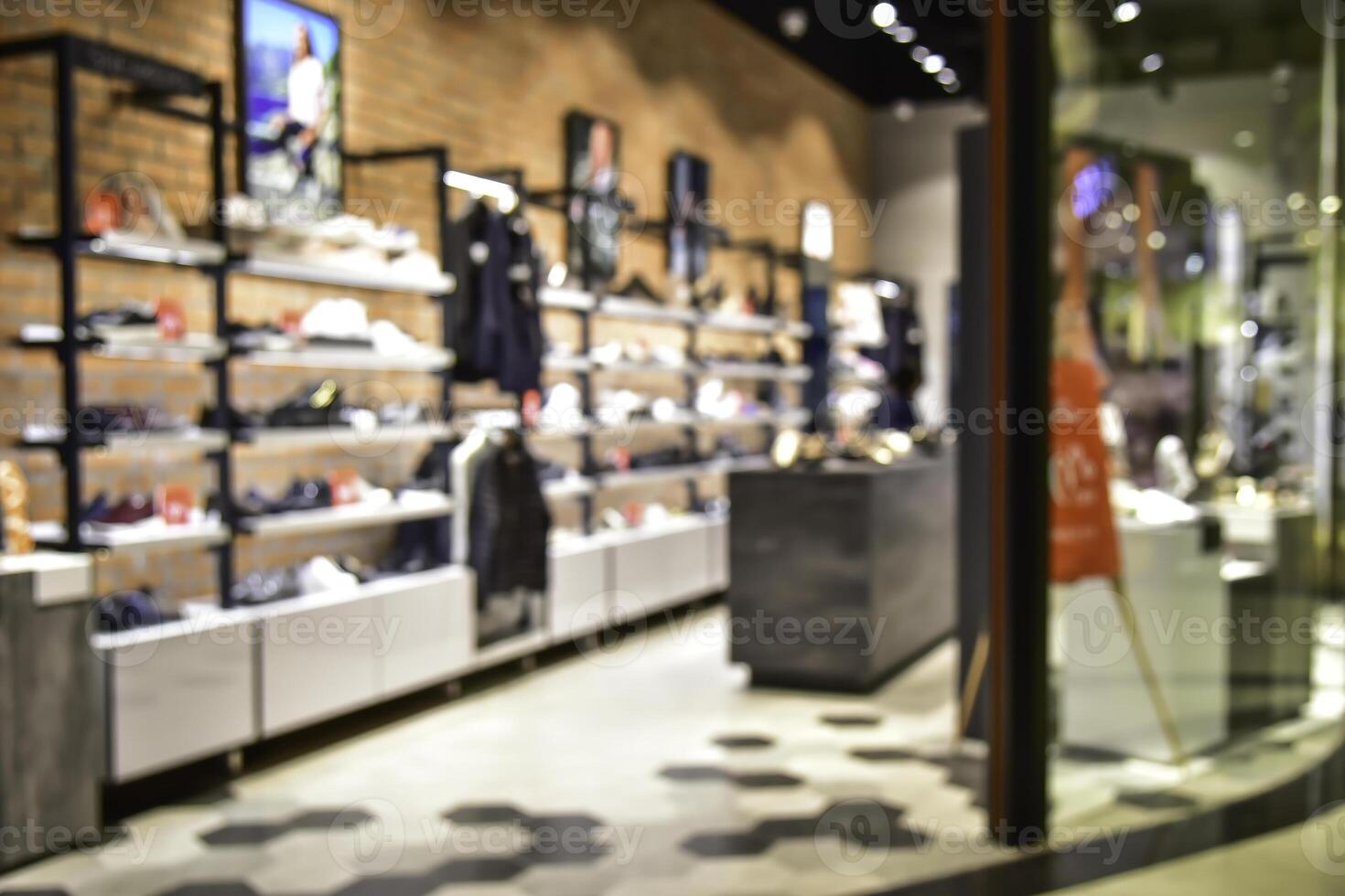 Shopping mall  blurred indoors with light for lifestyle concept photo