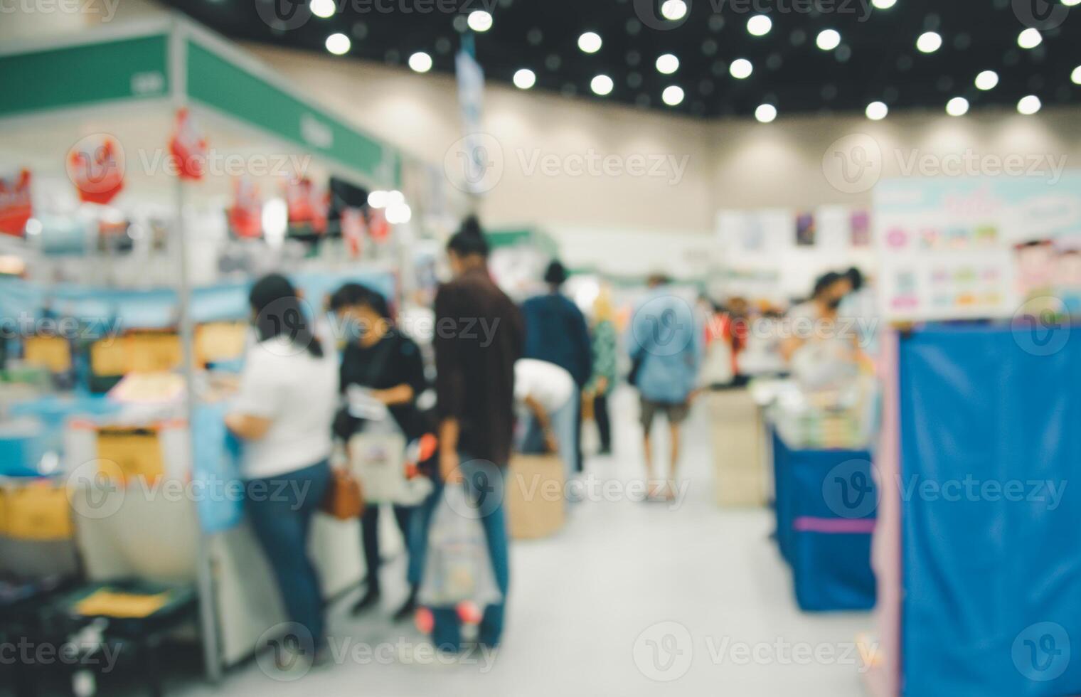 Abstract blur shopping mall of People who walk past each other to shop in the mall. photo