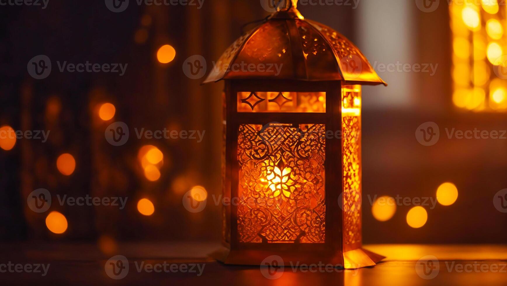 AI generated Ramadan festive lantern photo