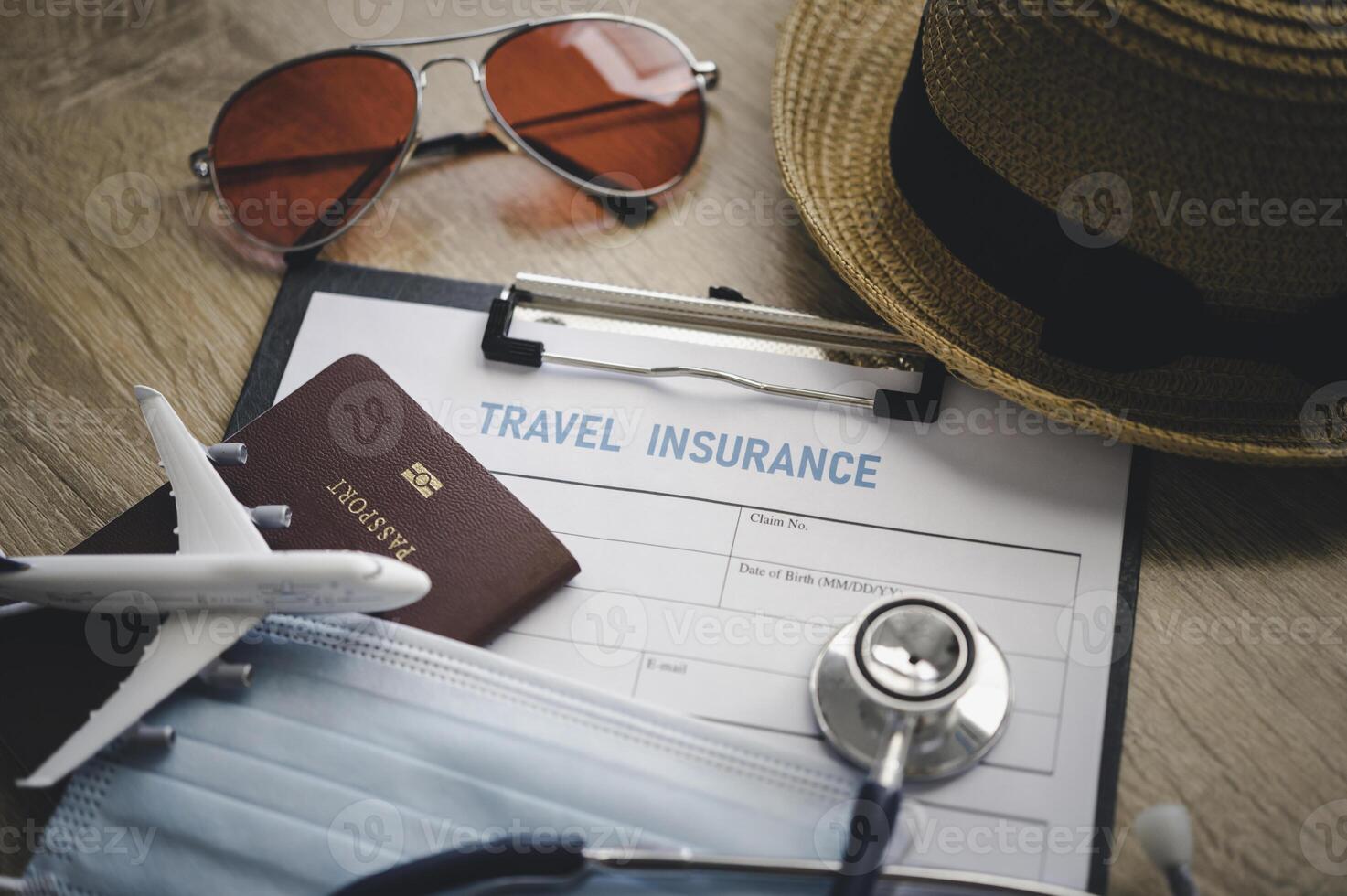 Travel insurance documents to help travelers feel confident in travel safety. photo