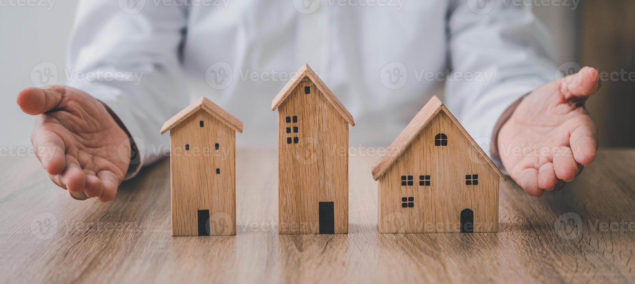 real estate agent shows off a home. The idea for a new home, as well as the purchase of a new home photo