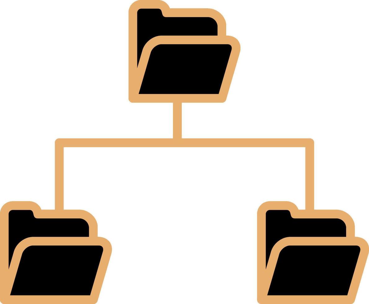 carpeta datos compartiendo vecto icono vector