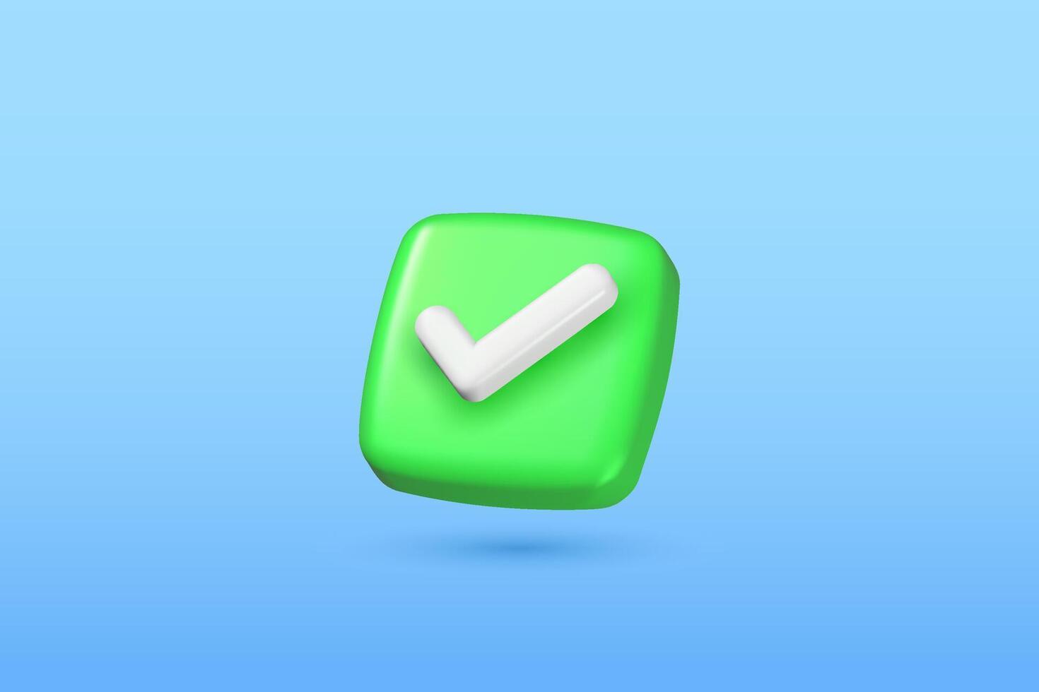 3d check mark icon vector