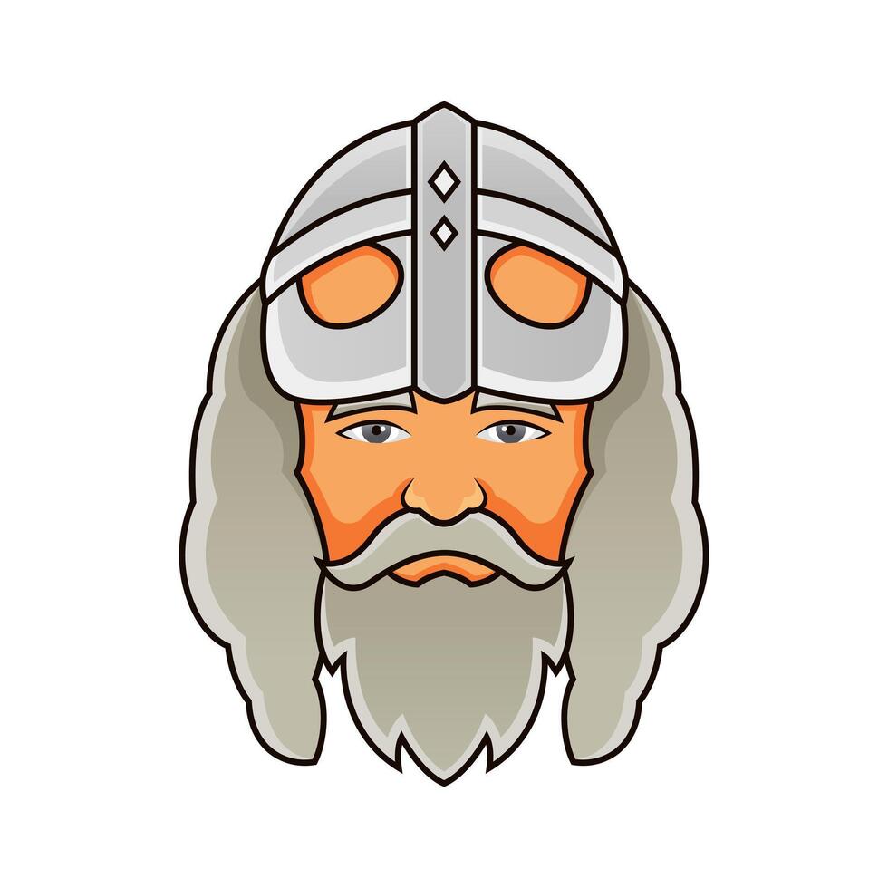 Viking Chieftain Head Mascot Design vector